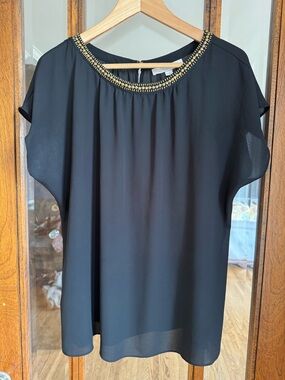 LOFT Blouse with Gold Embellishment